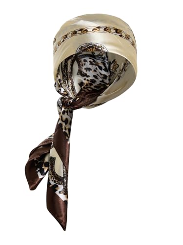 Floerns Women's Large Square Scarf Leopard Headscarf Silk Bandana Hair Scarves3