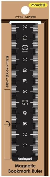 nakabayasi Magnet Bookmark Ruler 25 cm Black DBR – LD