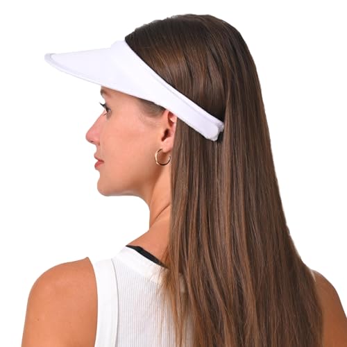 Image of 2 Pack Sun Visor Hats Women Men Clip On Wide Brim Visors Hat Outdoor Sports Golf Beach Travel Tennis Caps