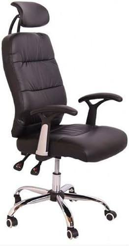 SMTE Reclining Office PU Leather Chair with Head and Arm rests - Brown with keychain