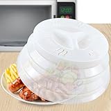 Large Microwave Splatter Cover for Food 11.8 inch,All Silicone Microwave Cover,Collapsible Microwave Food Cover BPA Free Non Toxic Microwave Plate Cover-White