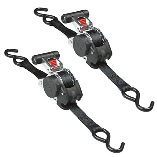 Master Lock 3238EURDAT Retractable Ratchet Tie Down Strap, 3m x 25mm, Pack of 2
