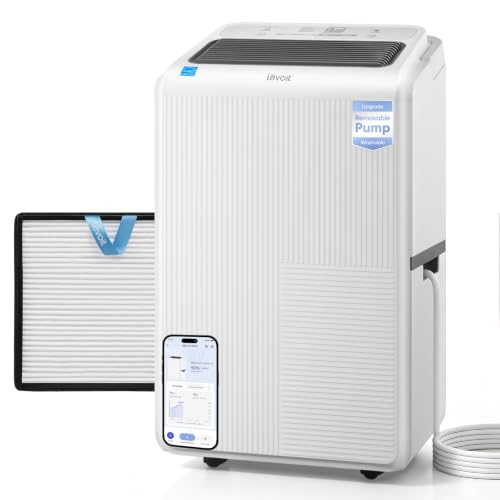 Levoit Dehumidifier for Basement & Home, DOE 25 Pint/Day (Max 84 Pint/Day) | 2025 Most Efficient Energy Star Certified, Drain Hose for Flexible Drainage, Wi-Fi Smart Control, Removable Pump, MERV Filter - image 1