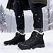 Men's Winter Snow Boots Warm Fur Lined Waterproof Snow Sneakers Fashionable Men's Shoes Width Arch Support for Outdoor Hiking (Black,8.5)