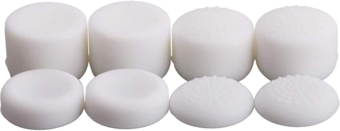 8PCS Different Size Controller Thumb Grips,Analog Stick Grips Covers Skins for PS4/PS5 Controller - White