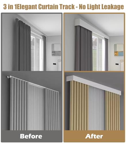 Riel para cortina de 270 cm resistente para cornisa de ventana y oscurecer dormitorios 2