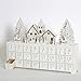 PIONEER-EFFORT Christmas Wooden Advent Calendar House with 24 Drawers Countdown to Christmas Decoration Fill Small Gifts for Kids (14.8'' x 3.1'' x10.6''., White)