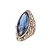 Produktbild Harlagroßer Kristall Ring Antike Gold-Vintage-Schmuck Blaue Ringe für Frauen-Partei, 9, Blau, antiken Gold überzogenen