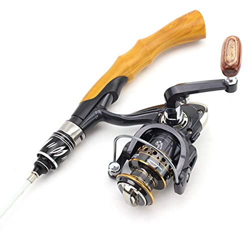 Mini Ice Fishing Rod Reel Set, 63cm Ultra-short Fishing Rod And Reel Set, Super Light Rod Reel Combo, Children’s Fishing Rod, Beginner Fishing, Boat Fishing Rod，Trout Rod ZYDYG (Size : Rod+reel)