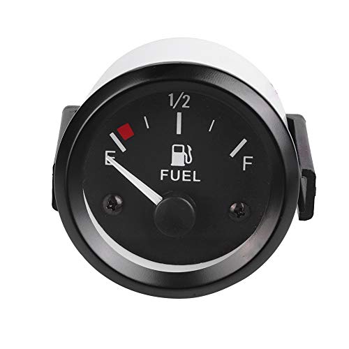 2 52mm Kraftstoffanzeigen Auto Marine Kraftstoffstandanzeige Kit mit Sensor Universalboot Motorrad LKW RV Kraftstofftankanzeige 12V, LED-Anzeige, E-1/2- F Zeiger
