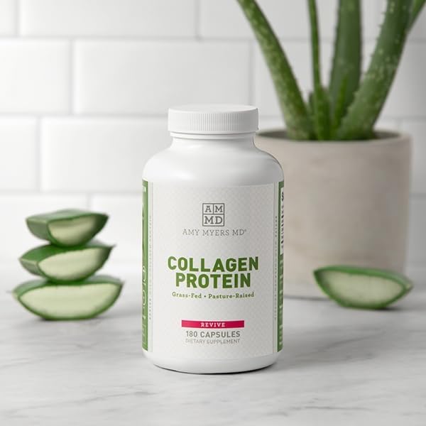Miniatura 6 de Amy Myers - Cápsulas de proteína de colágeno 180  El mejor colágeno alimentado con pasto tipo 1 y 3 para cabello, piel y uñas, péptidos de colágeno