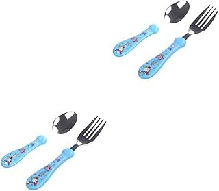 PRETYZOOM Colher De Aço Inoxidável 12 Garfos De Criança Colher De Aço Inoxidável Utensílios De Mesa De Aço Inoxidável Talheres De Aço Inoxidável Colher Infantil Colher De Arroz De Desenho