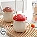 Kawaii Linda taza de champiñones juego de taza de café con champiñones para vidrio café té taza de champiñones taza con tapa regalos para niñas mujeres cumpleaños Navidad decoración del hogar Imagen de Kawaii Linda taza de champiñones juego de taza de café con champiñones para vidrio café té taza de champiñones taza con tapa regalos para niñas mujeres cumpleaños Navidad decoración del hogar