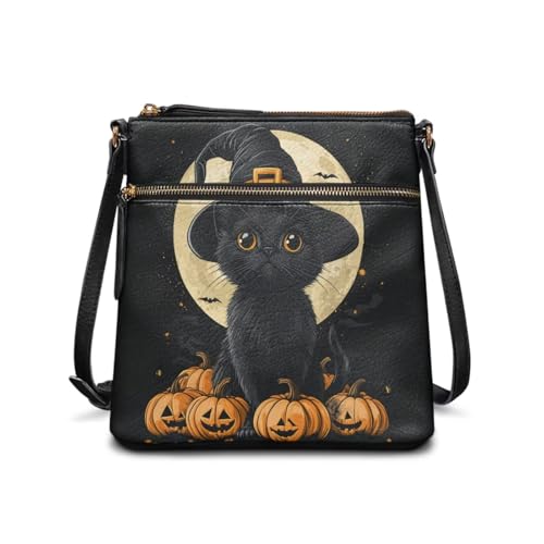 HUGS IDEA Crossbody Purse Leather Handbag for Women Men Shoulder Purse Large Cell Phone Bag