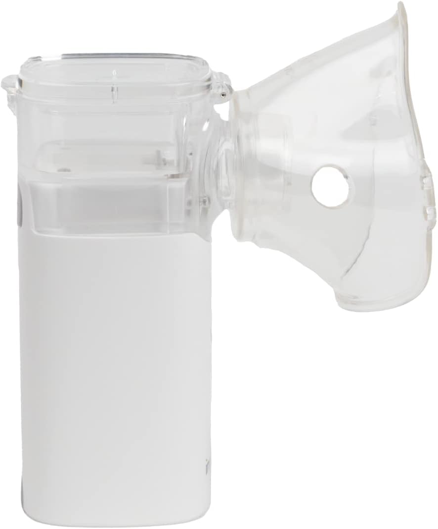 Сиде view of InnoGIO Mini Mesh Nebulizer with clear medication cup