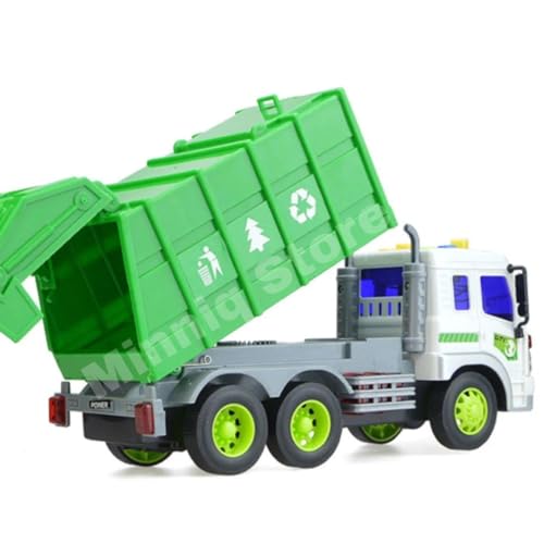 Image of City Garbage Truck Toy, Pull Back Vehicles Toy for Kids, Friction Power Toy Trucks for 3+ Years Old Boys and Girls, Light & Sound Truck Toy for Kids (Multicolor)