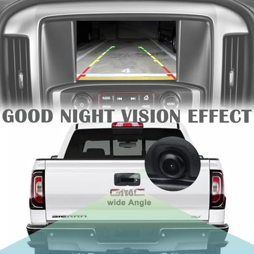 Image of Backup Camera Tailgate Handle Rear View Camera Liftgate Latch Handle with Keyhole Compatible with 2016-2019 Chevrolet Chevy Silverado GMC Sierra