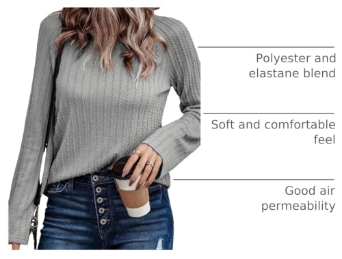Image of Dokotoo Womens Tops Long Sleeve Lightweight Shirts 2026 Spring Fashion Clothing Trendy Tops Crewneck Knit Basic Tee