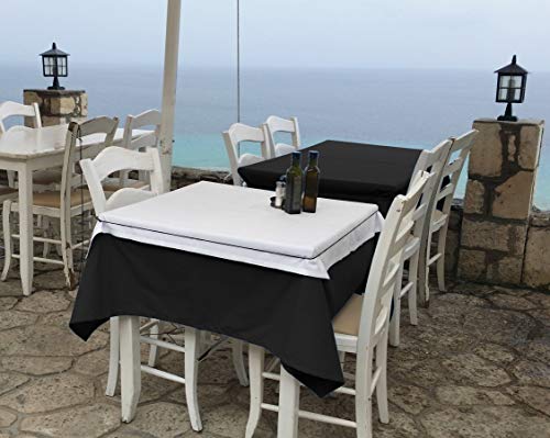 Ylzyaa Tablecloth - 54 X 54 Inch -Black-Square Polyester Table Cloth, Wrinkle,Stain Resistant - Great For Buffet Table, Parties, Holiday Dinner & More #TOP5
