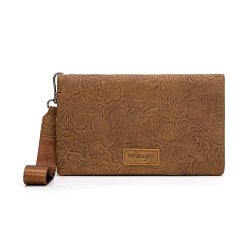 Image of Wrangler Crossbody Wallet Small Purse Womens Wristlet Wallet RFID Blocking Bifold Clutch Credit Card Holder Purse