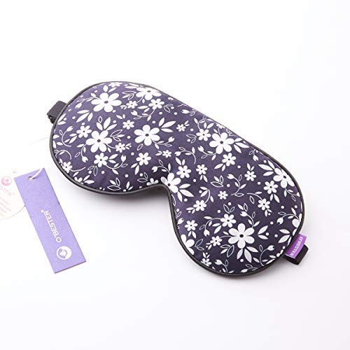 O’Bester Natural Silk Sleep Mask, Comfortable and Super Soft Eye Mask with Adjustable Strap, Ultimate Sleeping Aid, Blindfold, Blocks Light (Small White Flowers) - Image 5