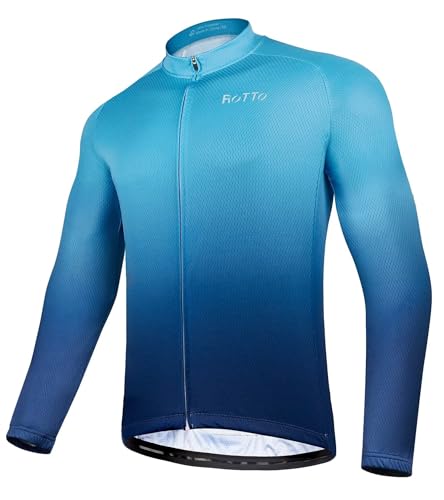 ROTTO Herren Radtrikot Fahrradtrikot Langarm Rennrad Trikot Farbverlauf Reihe ROTTO Herren Radtrikot Fahrradtrikot Langarm Rennrad Trikot Farbverlauf Reihe