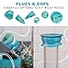 nugbuddy Glass Cleaning Kit - Reusable Silicone Accessories - Complete Kit to Clean your Piece, Just Add Cleaner - Reusable Soaker Bag, Brushes, Mat, Caps & Plugs, Funnel, & Microfiber Towel