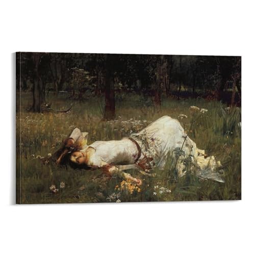Ophelia Waterhouse sur toile - Tableau moderne de 40x60 cm pour une atmosphère zen en chambre