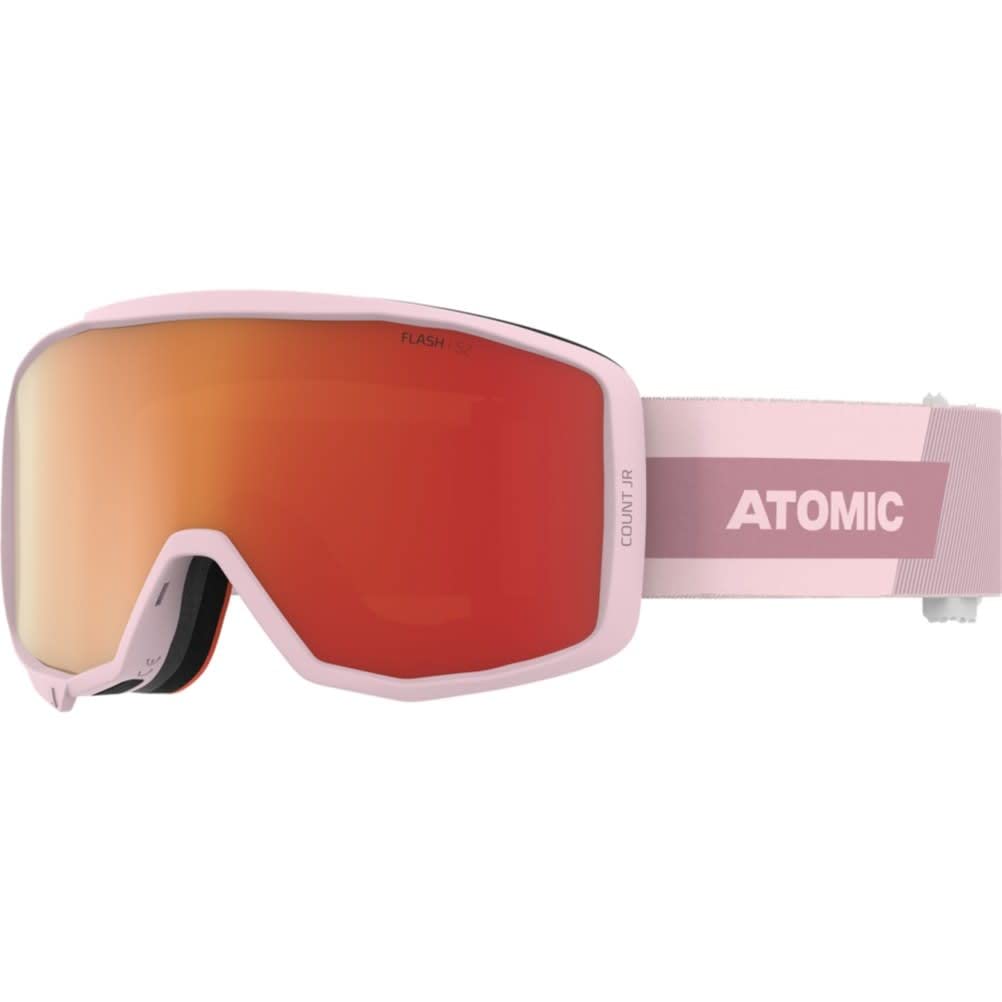 Atomic Count JR Cylindrical Ski Goggles for Children - Rose - Comfortable Live Fit Frame - Over The Glasses Compatible for Glasses Wearers - Clear Vision - Silicone Coated Glasses Strap