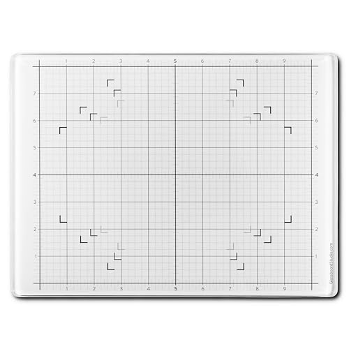 GLASSBOARD STUDIO True White Glass Craft Mat (9x12in) - Magnetic, Heat & Scratch Resistant, Stain-Proof for Crafting, Cutting, Painting, Mixed Media Artwork - Grid & Angle Lines, Non-Slip Feet