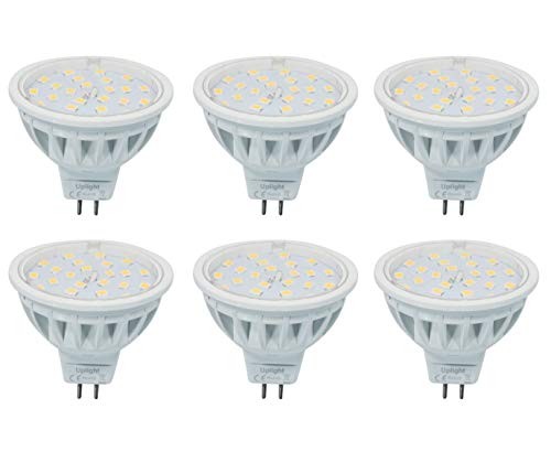 DC12V Regulable Bombilla MR16 LED Equivalente 60W 600LM Blanco Natural 4000K RA85,120°Ángulo de haz,6 Piezas.