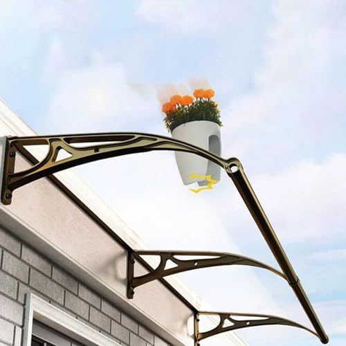 Auvent Marquise D'entrée, Canopée Auvent de Porte D'Entrée Marquise Polycarbonate Marquise de Porte Protection Contre Pluie, Neige Et Les UV(120x200cm(47x79in))