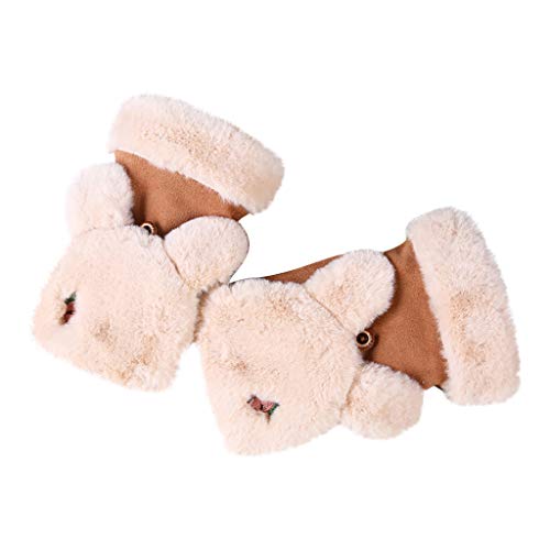 Hunpta@ Gloves winter,Gloves women winter, Womens Winter Warm Gloves Wrist Mittens Driving Ski GloveWomen Cartoon Winter Cold And Warm Windproof Outdoor Cycling Ski Gloves