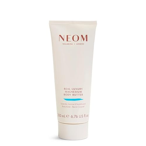 Neom - Mantequilla corporal de magnesio | 6.76 fl oz (200 ml) | Lavanda, sándalo y jazmín | Loción calmante con aceites esenciales | Fragancias 100%
