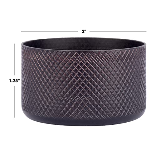 Koyal Wholesale Bronze Knurled Metal Tealight Candleholders Set Of 12 For Centerpiece Table Decorative For Home, Wedding, Events 2" Diameter, 1.25" In Height #TOP5