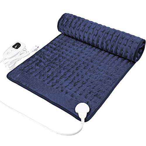 Image of Heating Pad Electric Heat Pad, Hot Heated Pad,Multiple Temp and Timer Settings,Suitable for Shoulders, Neck, arms, Abdomen, Back, Legs, etc (NavyBlue, 24 inchX20 inch)