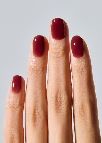 Image of ohora Semi Cured Gel Nail Strips (N Wine Veil) - Works with Any Lamps, Salon-Quality, Long Lasting, Easy to Apply & Remove - Includes 2 Prep Pads, Nail File & Wooden Stick