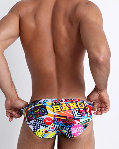Bang Men's Swimwear - Swim Brief - Premium Swimsuit W/Removable Pouch (Super Pop - M) #TOP3