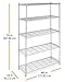 Whitmor 5 Tier Heavy Duty Shelving Unit, Metal Storage Shelves, 500 lbs Capacity per Shelf, Max 2500 lbs total, Easy Assembly Home Organizer for Pantry, Garage, Plant, 48
