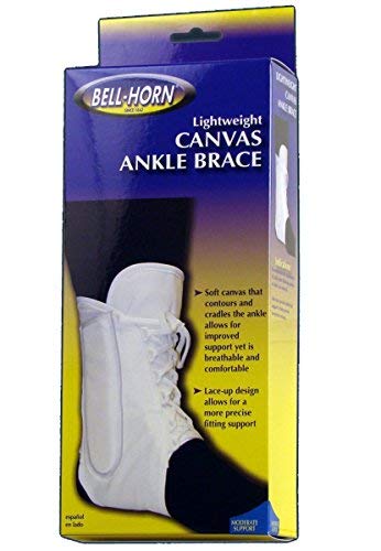 Bell-Horn XS White Lace-up Ankle Brace: Lightweight Support and Comfort