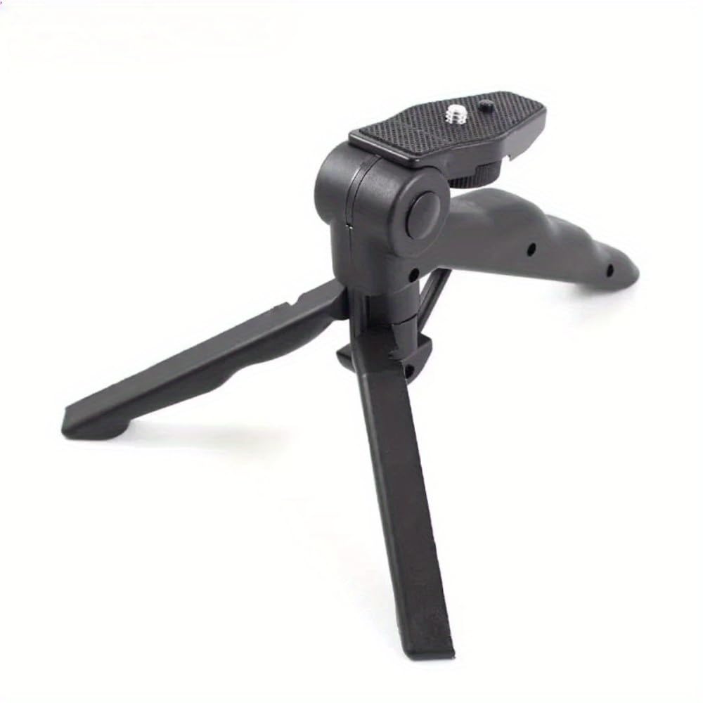 Mini Tripod for GoPro, 2-in-1 Handle Grip & Tabletop Tripod Stand, Portable Action Camera Mount Compatible with GoPro Hero 13/12/11/10/9/8, DJI Osmo, Phone, Webcam, Vlog & Travel, Black