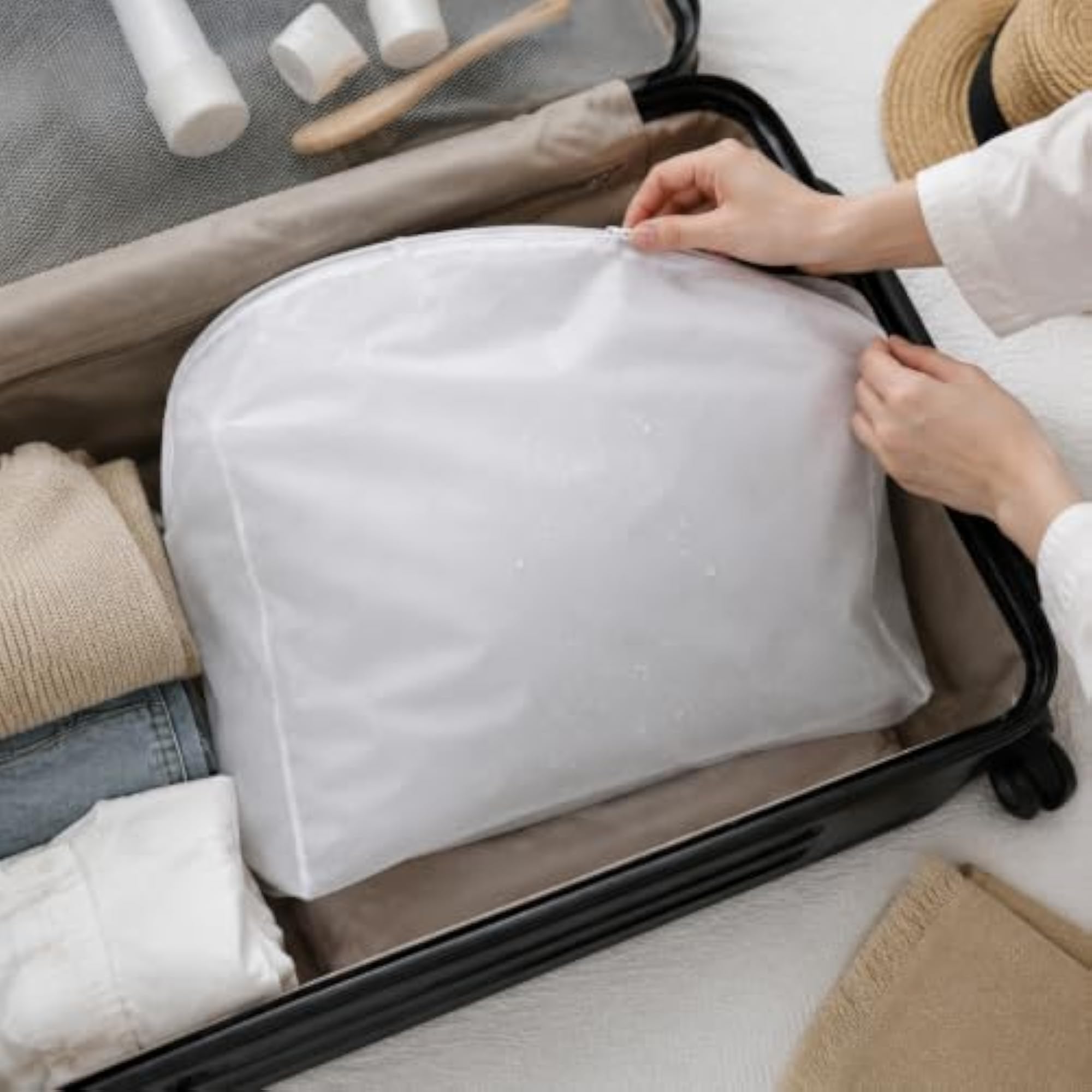 Frosted Clear Zipper Shoe Storage Bags, Travel Organizer