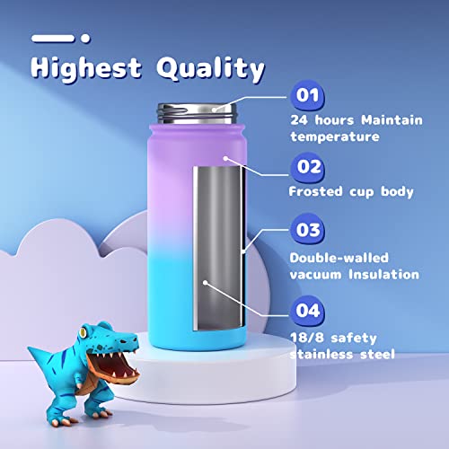 Gonfoam termo infantil de acero inoxidable con aislamiento, 16oz, 2 unidades miniatura 4