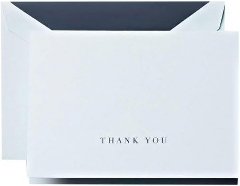 Crane & Co. Hand Engraved Beach Glass Thank You Note (CT1329), Pack of 10