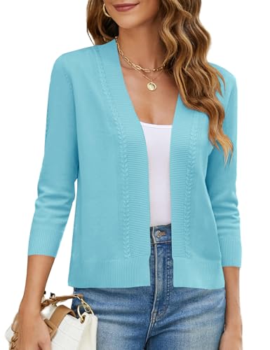 Image of Womens Long Sleeve Open Front Knit Crop Bolero Cardigan Sweater Shrug for Dress