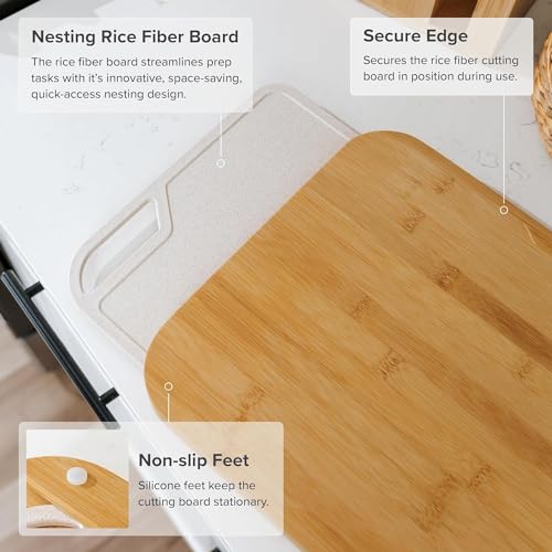 Set de 2 tablas de cortar de Bambú Nesting KitchenEdge miniatura 6