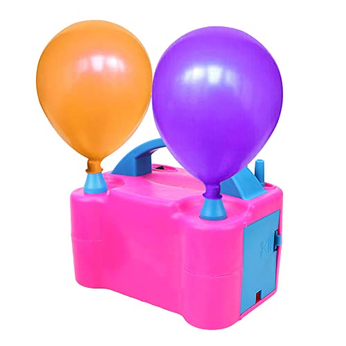 HKUKUUU Inflador de Globos, Bomba de Globo de Aire Eléctrica, Portátil de Doble Boquilla, Alta Potencia 600W para Cumpleaños, Fiesta, Boda y Decoracion de Festival Cover