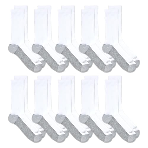 Image of Fruit of the Loom Men's Dual Defense Socks, Odor Protection with Half Cushion, Multi-Packs