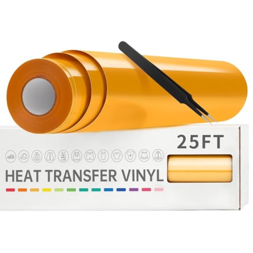 Image of VinylRus HTV Heat Transfer Vinyl Roll, Yellow, 12 inch x 25FT