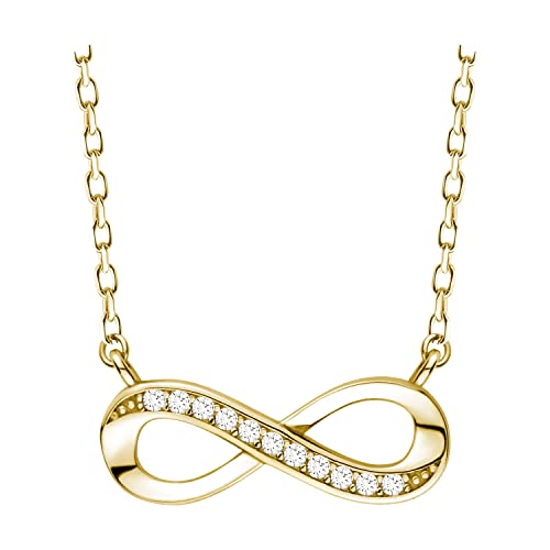 Sofia Milani - Collier pour Femmes en Argent 925 - Plaqué Or - avec Pierres de Zircon - avec Pendentif en Forme d'Infini - 50247